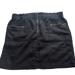 Lou & Grey Women's‎ Linen Skirt with Front Zippers, M